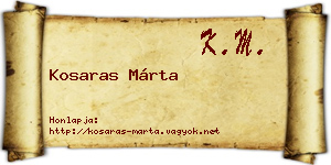 Kosaras Márta névjegykártya